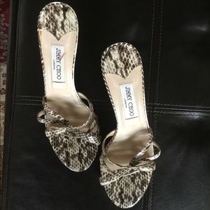 Jimmy Choo Snakeskin Sandals Heels 39 Italy